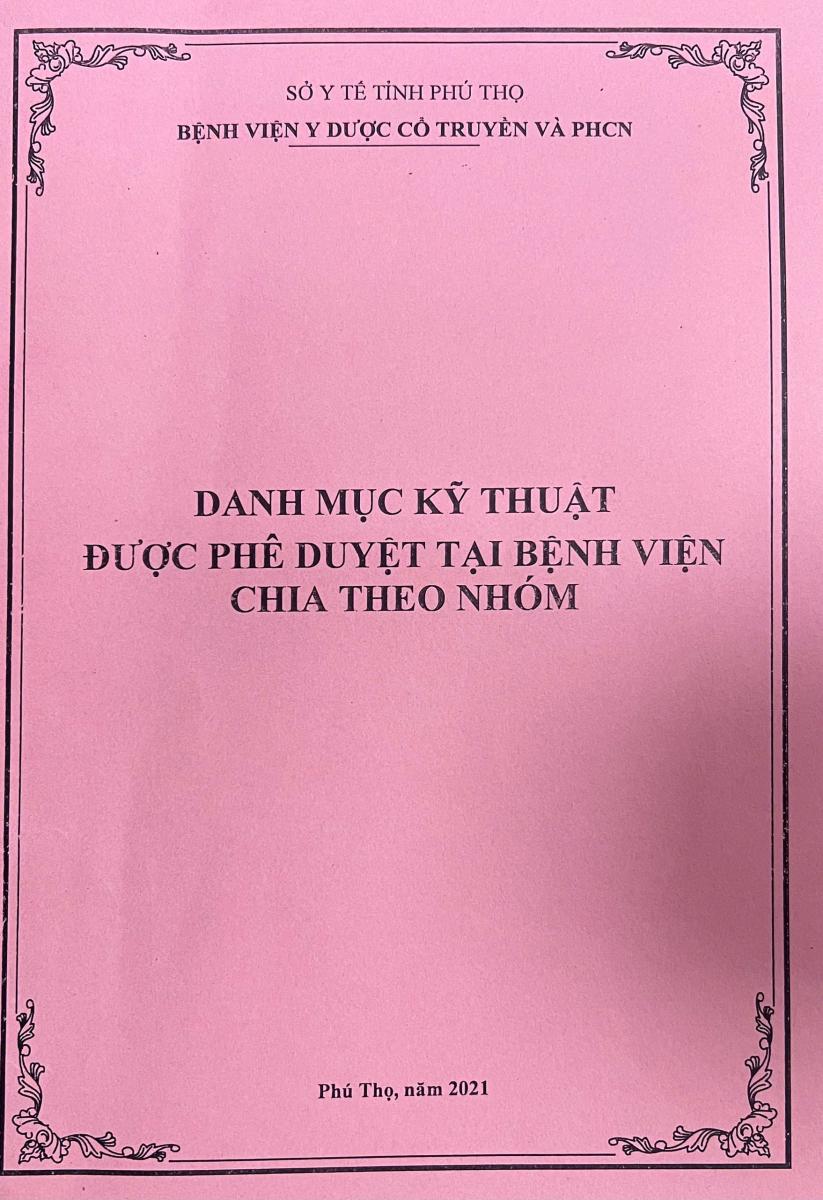 DANH MỤC DỊCH VỤ KỸ THUẬT ĐƯỢC PHÊ DUYỆT TẠI BỆNH VIỆN