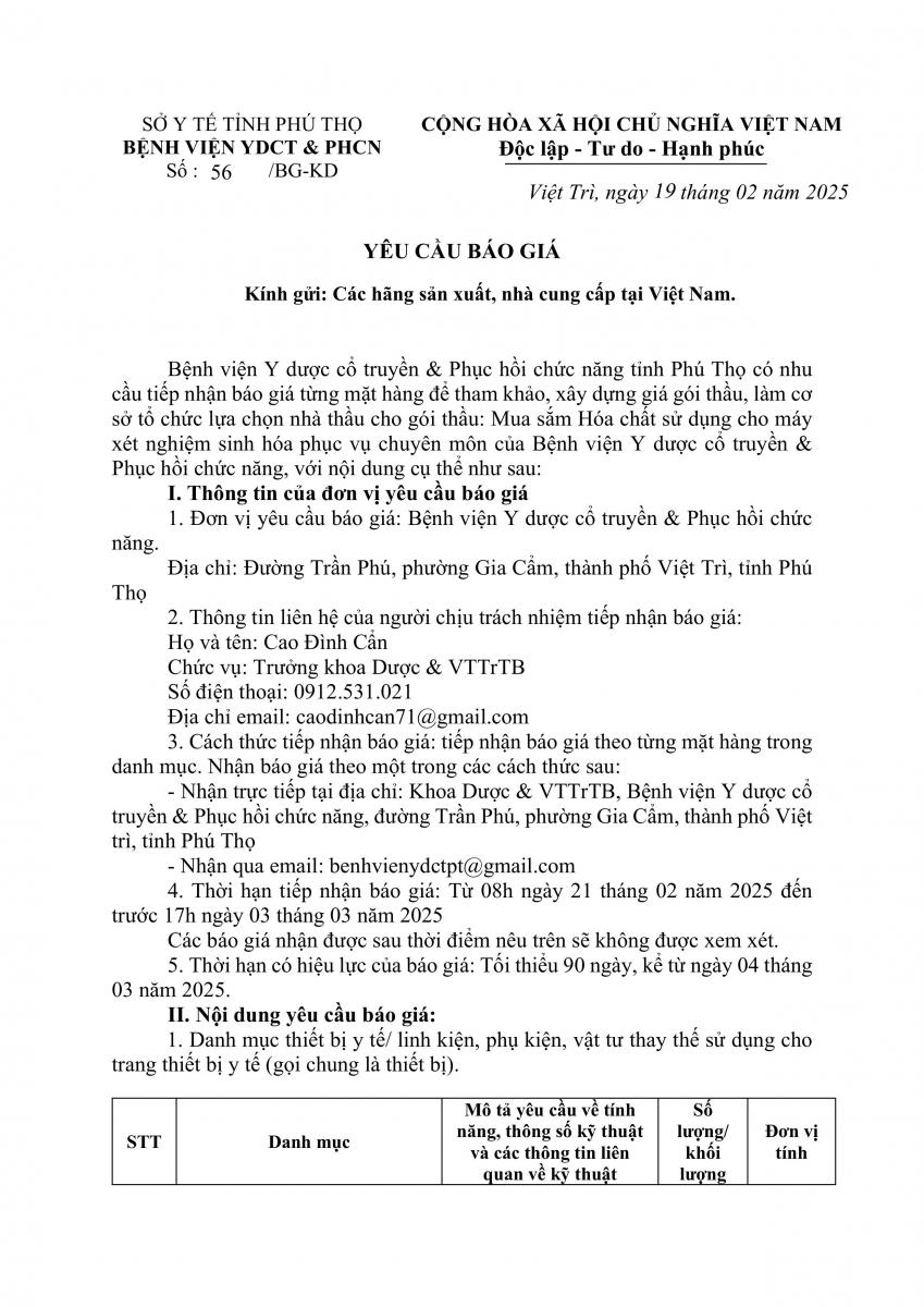 BÁO GIÁ HÓA CHẤT